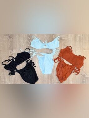 Xhilaration 3 two-piece bikini set bundle in Black, Blue, Rust